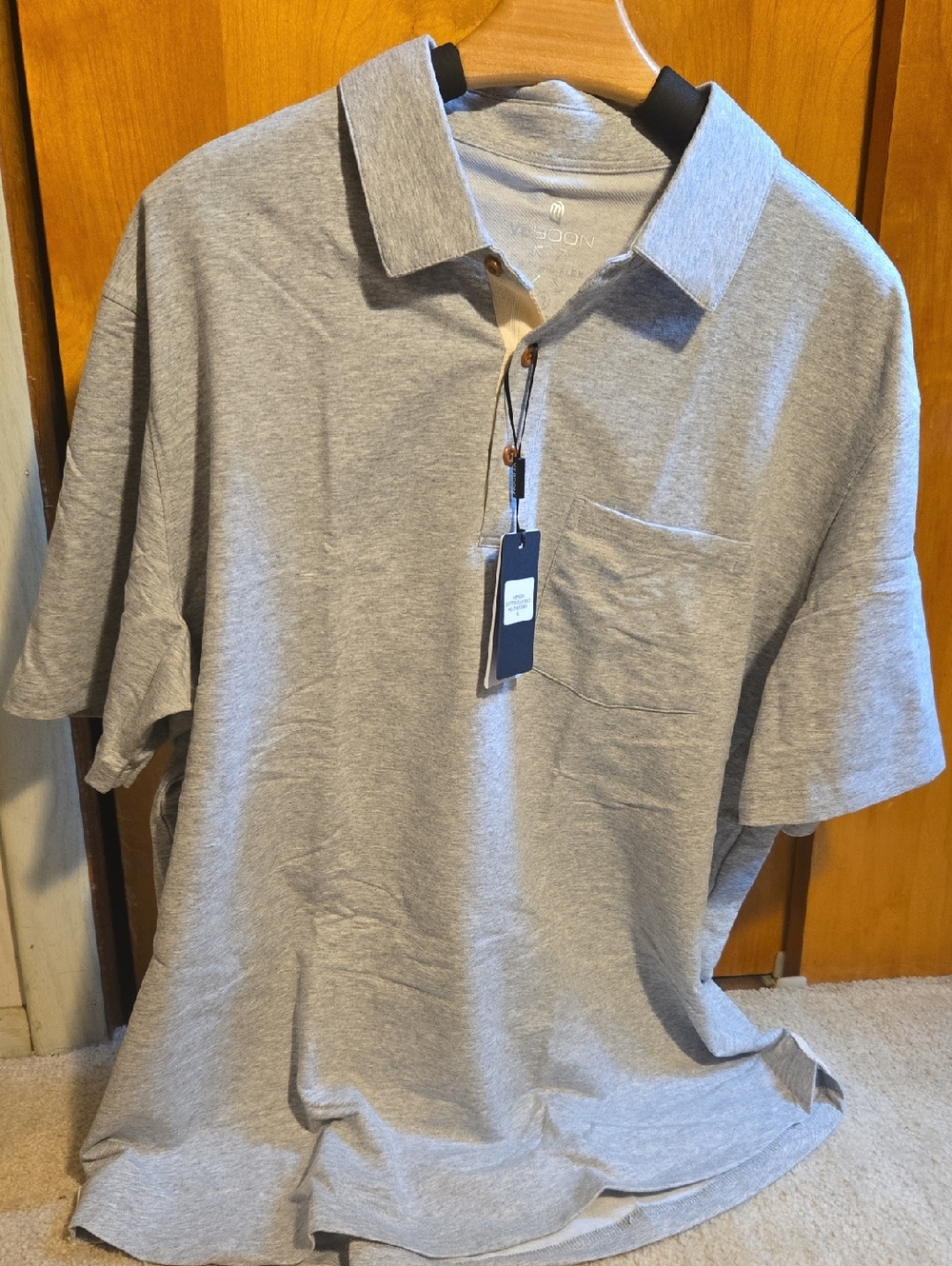 Men's Grey Pocket Polo Shirt